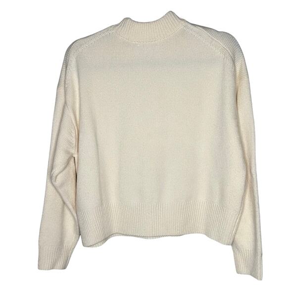 Madewell Boxy Crewneck Sweater Women Wool Cashmere Blend Cream XS New - Picture 4 of 10